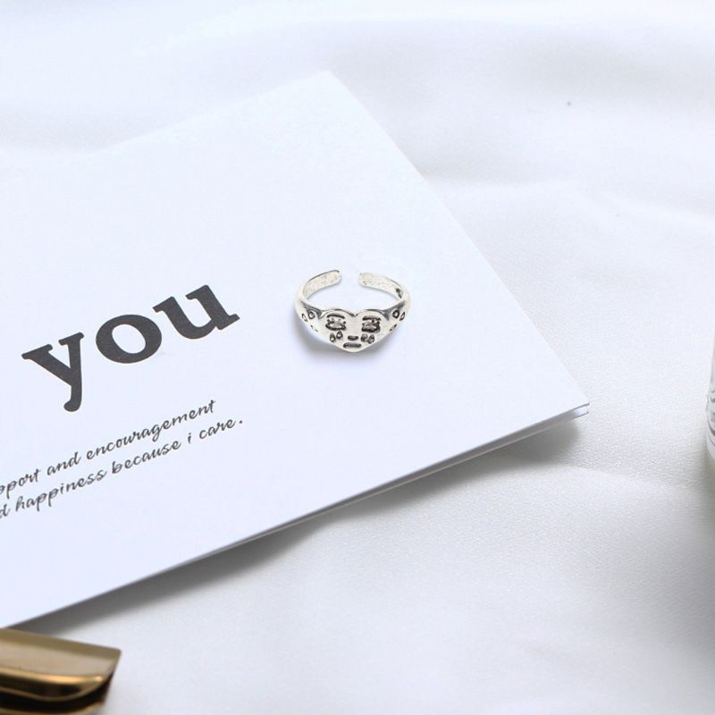 Nhẫn Đeo Tay Kim Loại Hình Trái Tim Đính Đá Thời Trang Cho Nữ