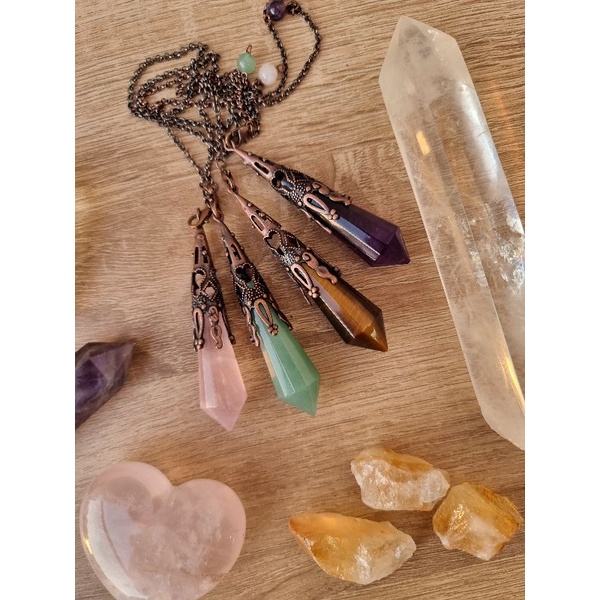 Con lắc cảm xạ đá thach anh, dùng trong Tarot, cảm xạ học, Reiki, phong thủy, đo năng lượng, chỉ số bovis