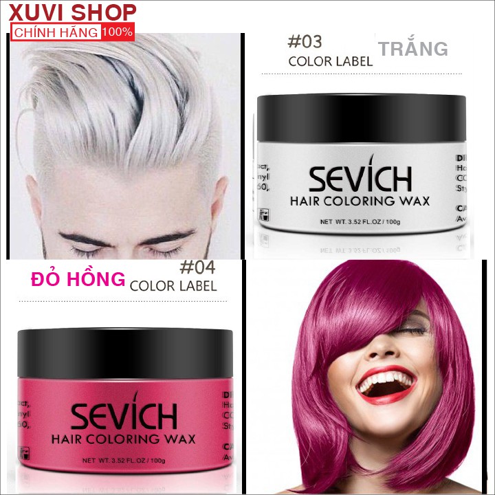 Sáp Vuốt Nhuộm Tóc Đổi Màu Tạm Thời SEVICH 9 Màu 120g Chính Hãng (xám khói, xanh dương, đỏ, tím, xanh rêu) - XUVI SHOP