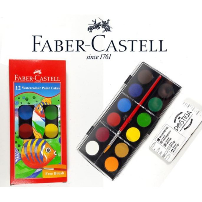 Khay Màu Nước Faber-Castell - 12 Bánh Màu