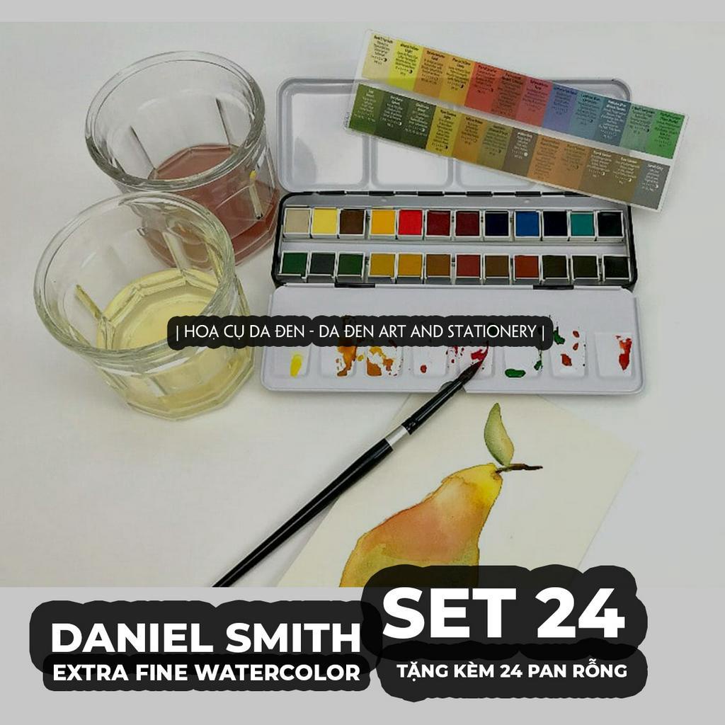 [DA ĐEN] Set 24 màu Nước nén Daniel Smith - Tặng kèm 24 Half Pans