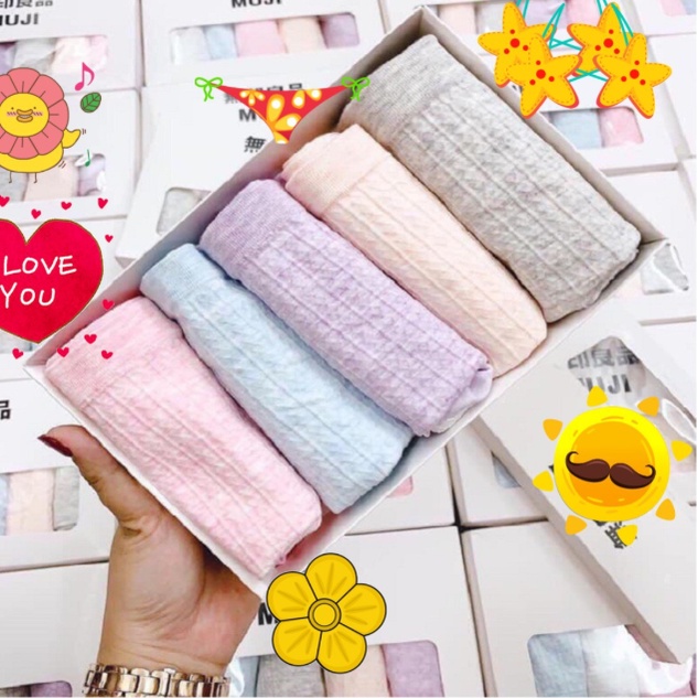 HỘP 5c QUẦN LÓT cotton kháng khuẩn ĐẸP size 45-58kg