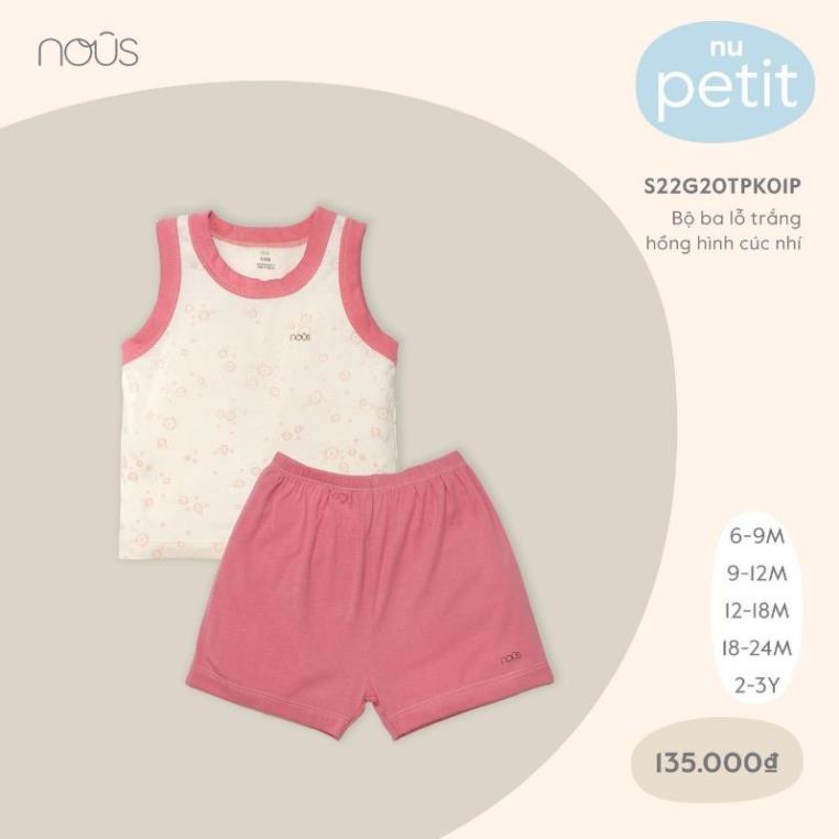 Bộ Quần Áo Ba Lỗ Cao cấp Nous Cho Bé Trai Bé Gái Màu Kẻ Xanh Trắng - Chất Liệu Nu Air (Size 6M-3Y)