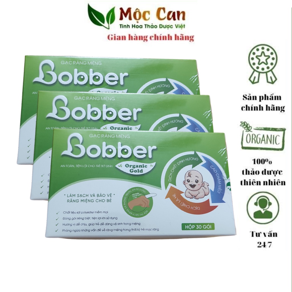 Gạc Rơ Lưỡi cho bé Bobber Mộc Can làm sạch và bảo vệ răng miệng cho trẻ hộp 30 gói