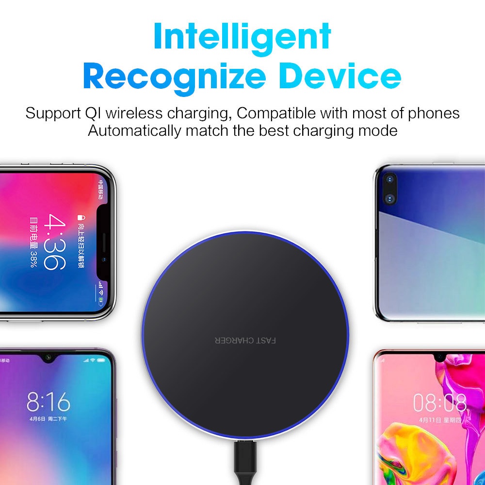 Đế Sạc Nhanh Không Dây 60W Qi Cho iPhone 13 12 11 Pro XS Max Mini X XR Samsung Xiaomi Huawei