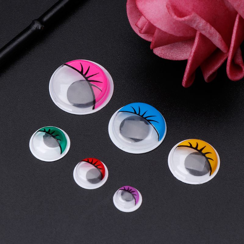 HIK 100Pcs 8-20mm Plastic Active Bear Doll Puppet Safety Eyes With Eyelashes For Plush Animals Toy Making DIY Crafts