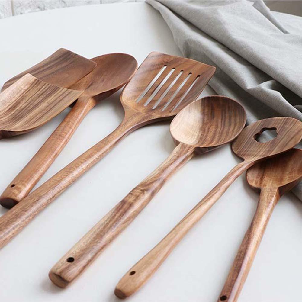 Muỗng Gỗ Nấu Ăn Chống Dính Tiện Lợi Cho Nhà Bếp