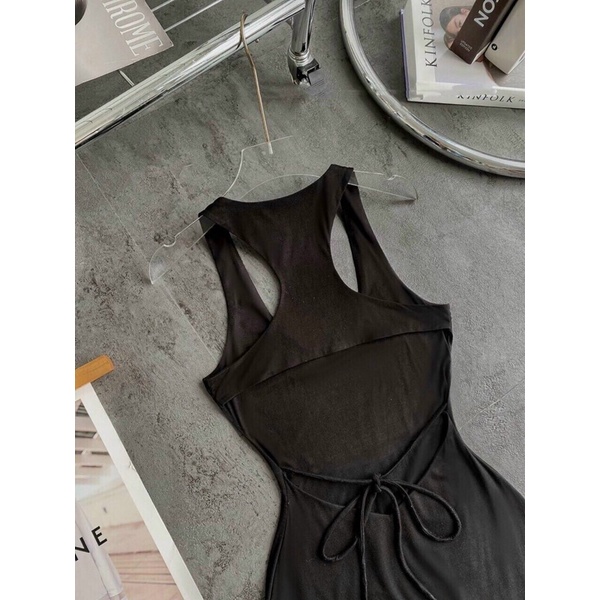 Đầm body ba lỗ dáng dài khoét lưng sexy năng động cá tính 015