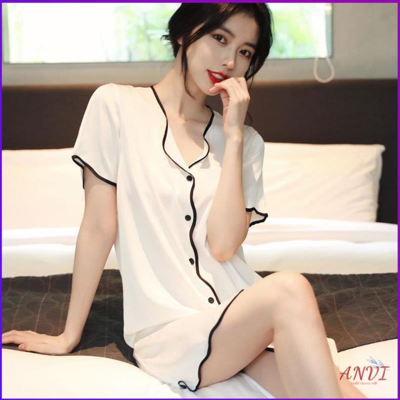 Đồ Bộ Pijama Nữ ANVI Bộ Pijama Lụa Satin Màu Trơn Form Dáng Rộng Đồ Lụa Mặc Nhà Cho Nữ. . | BigBuy360 - bigbuy360.vn