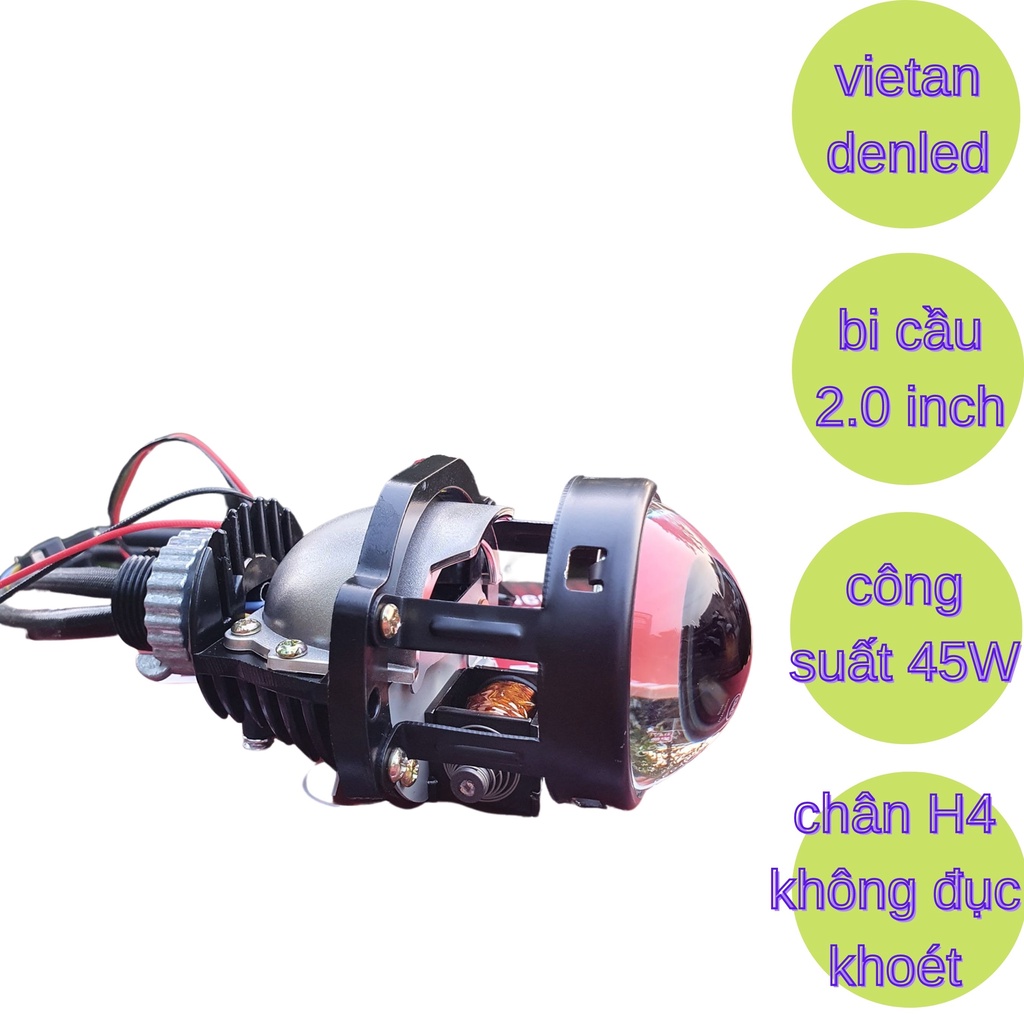 Bi LED 2.0 inch chân đa năng  - 45w. nhỏ gọn lắp mọi loại ô tô, xe máy. giá 1 bóng.