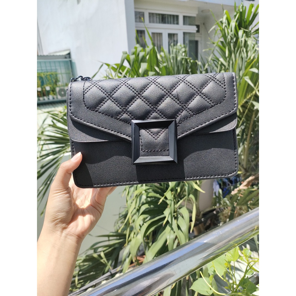 Túi xách ô trám khoá gập size 24cm loại đẹp ảnh thật TXOTRAM01