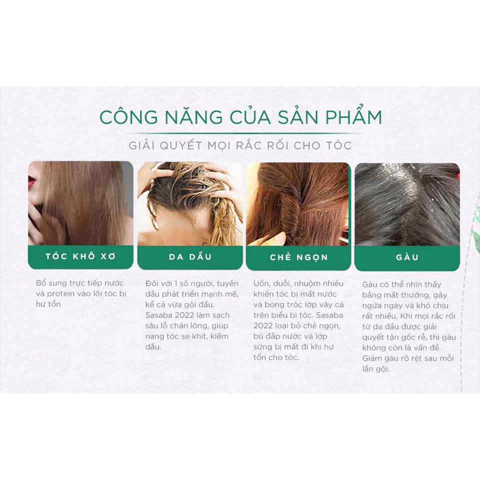 Dầu gội xả hoàn hình Sasaba NO.1 NO.2 800ML chính hãng