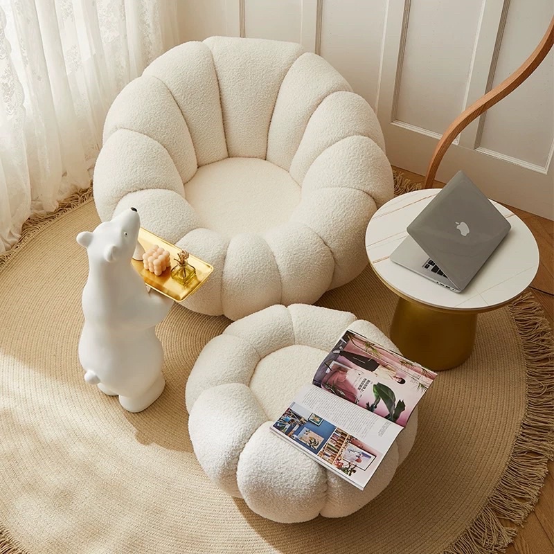 (Sẵn hàng) Ghế sofa bí ngô thiết kế đơn giản thư giãn trang trí phòng khách phong cách Bắc Âu