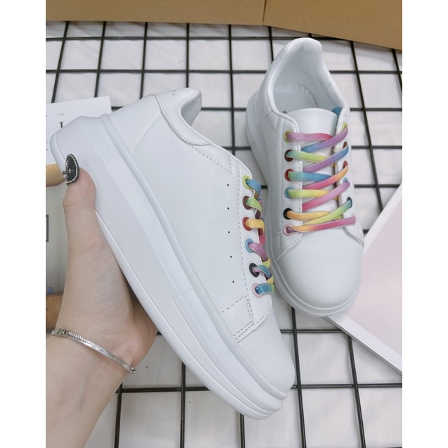 [CHÍNH HÃNG] GIÀY THỂ THAO DOMBA RAINBOW DÂY 7 MÀU GÓT DA TRẮNG - DOMBA HIGH POINT RAINBOW H-9120 - FULLBOX CÓ SẴN