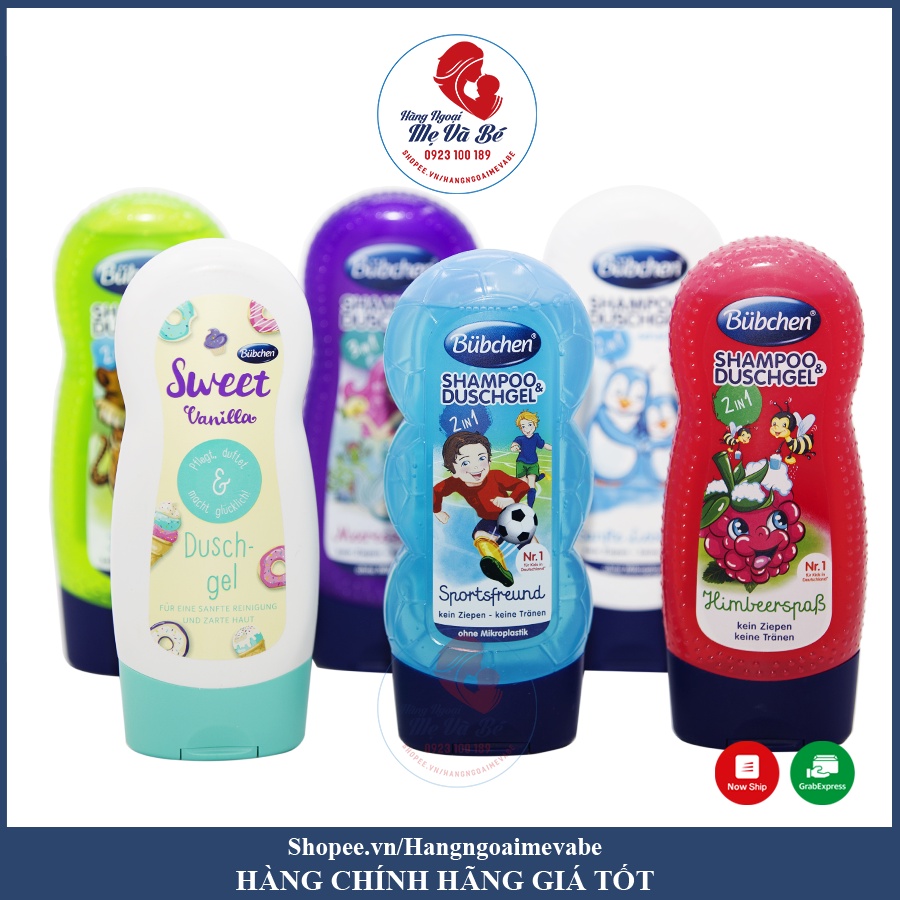 Sữa tắm cho bé, sữa tắm gội trẻ em Bubchen Kids SHAMPOO DUSCHGEL 230ml