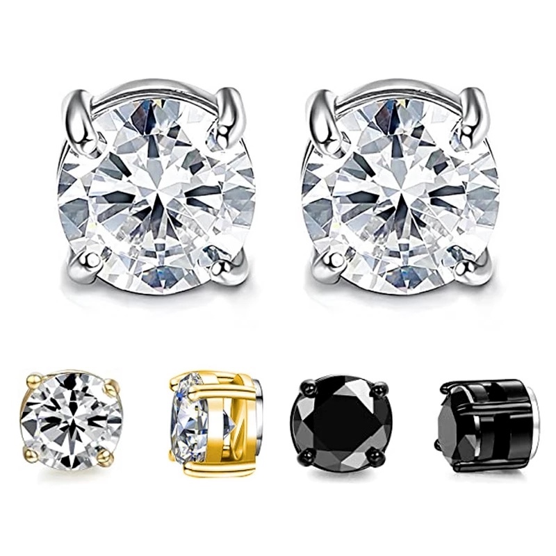 Khuyên Tai Nữ Dạng Kẹp Đính Đá Pha Lê Lấp Lánh Dễ Dàng Sử Dụng