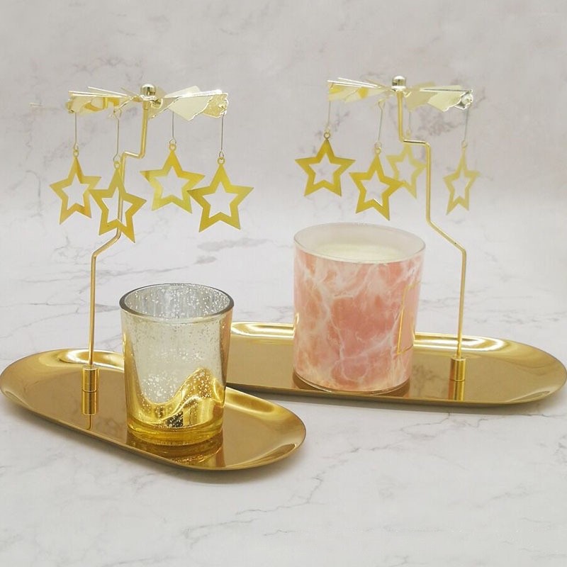 Khay kim loại đựng đồ trang sức mỹ phẩm nến thơm, Phụ kiện nến thơm, Decor nhà cửa