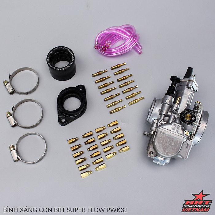 Bình xăng con BRT Ga Dẹp PWK Super Flow 32/34mm - Hàng chính hãng