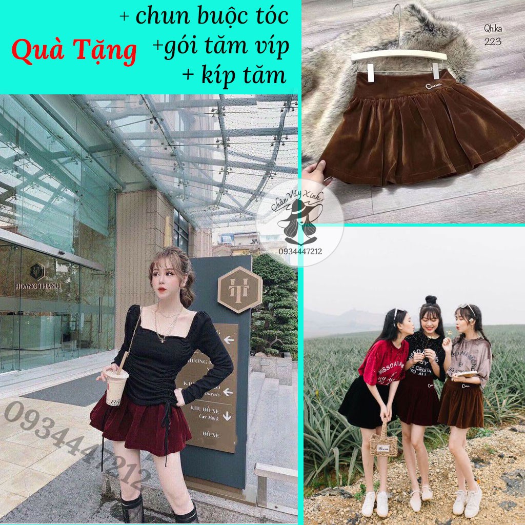 Quà Tặng Chân váy nhung cha.nel..085..+ Gói Tăm Víp { Kho Sỉ } | BigBuy360 - bigbuy360.vn