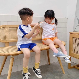 Bộ quần áo cộc tay chữ B cho bé trai, bé gái chất cotton mềm mát Beemo BM09
