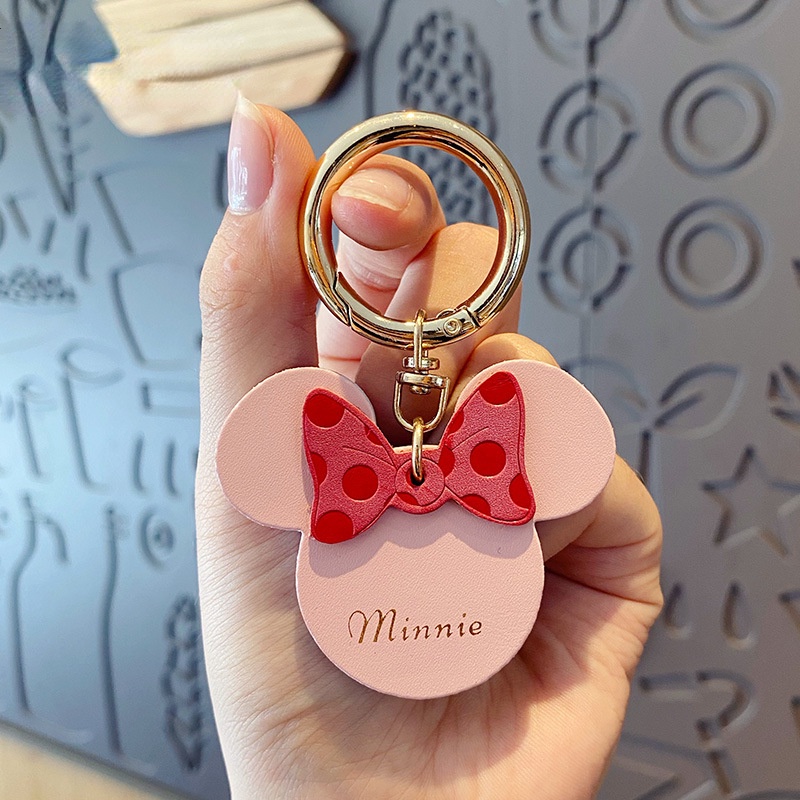 Móc Khóa Da Hình Chuột Minnie Dễ Thương