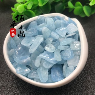 Đá pha lê nhỏ khử từ màu ngọc xanh biển tự nhiên làm phụ kiện trang trí
