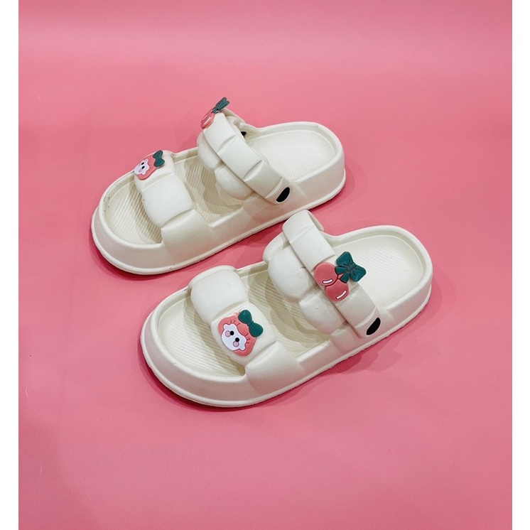 Dép sandal nữ, Dép bánh mì đế cao quai nhún siêu đẹp