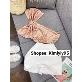 Áo nơ lệch vai + Váy A