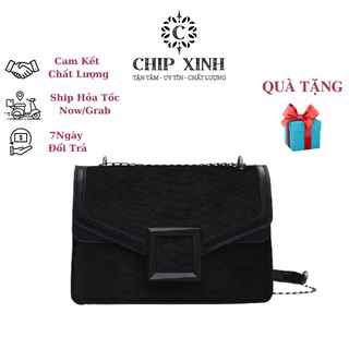 Túi nữ đeo chéo đẹp, Túi xách nữ đeo chéo hàn quốc, Túi đeo vai khóa vuông vân rắn CHIP XINH TX27