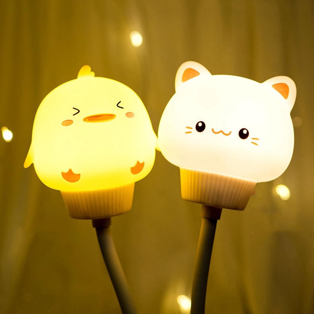 YIYU Đèn Ngủ Hình Hoạt Hình Dễ Thương Có Cổng Sạc USB