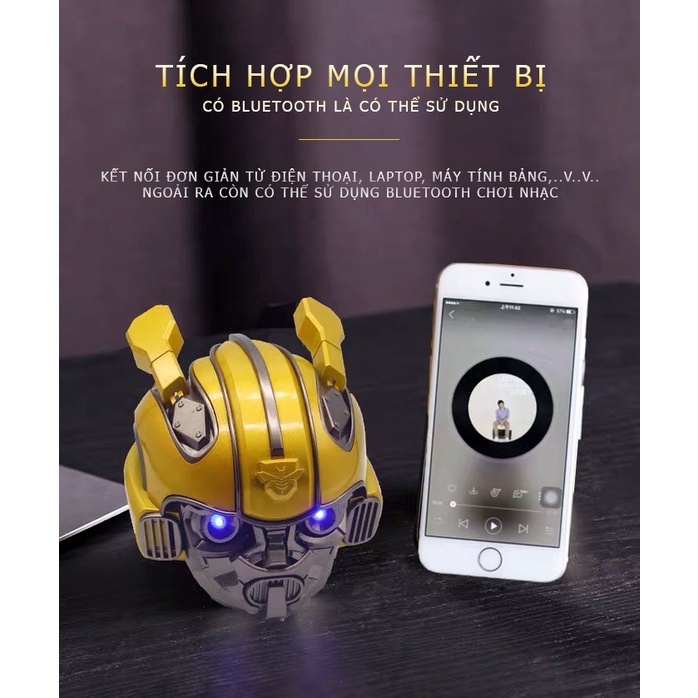 Loa Bluetooth Siêu Chất Ngầu Hình Bumblebee - Âm Thanh Đỉnh Cao - Thiết Kế Độc - Trưng Bày HOT - Hàng nhập khẩu mã LOA00