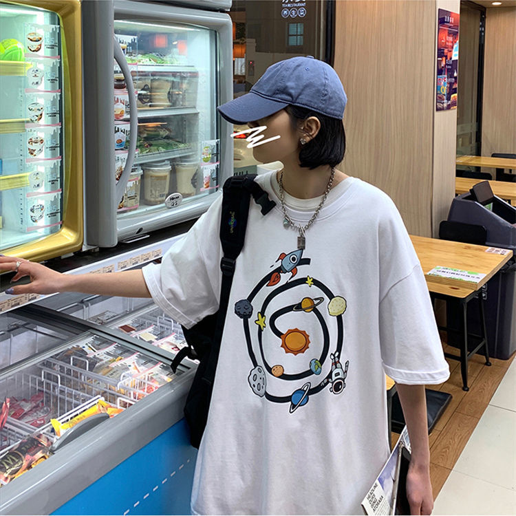 NRVP Áo thun tay ngắn cổ tròn mẫu 2021 thời trang cho nữ