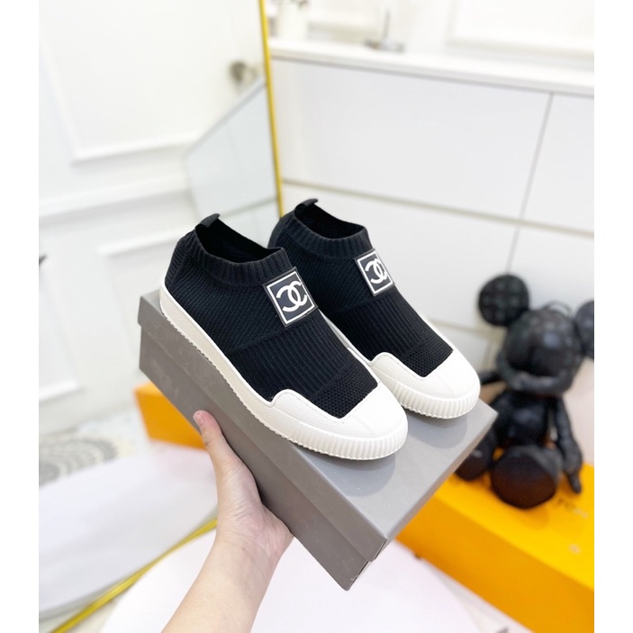 Giày slip on len channel spsl fullbox bill túi giấy