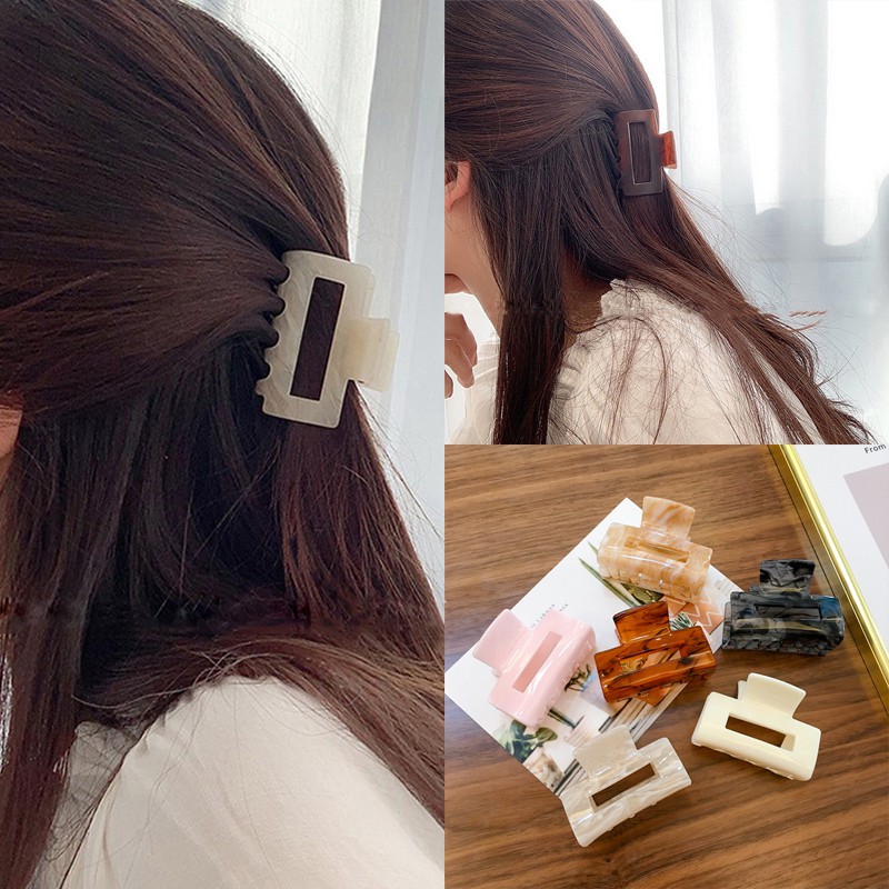 Kẹp tóc càng cua bằng acrylic hình chữ nhật