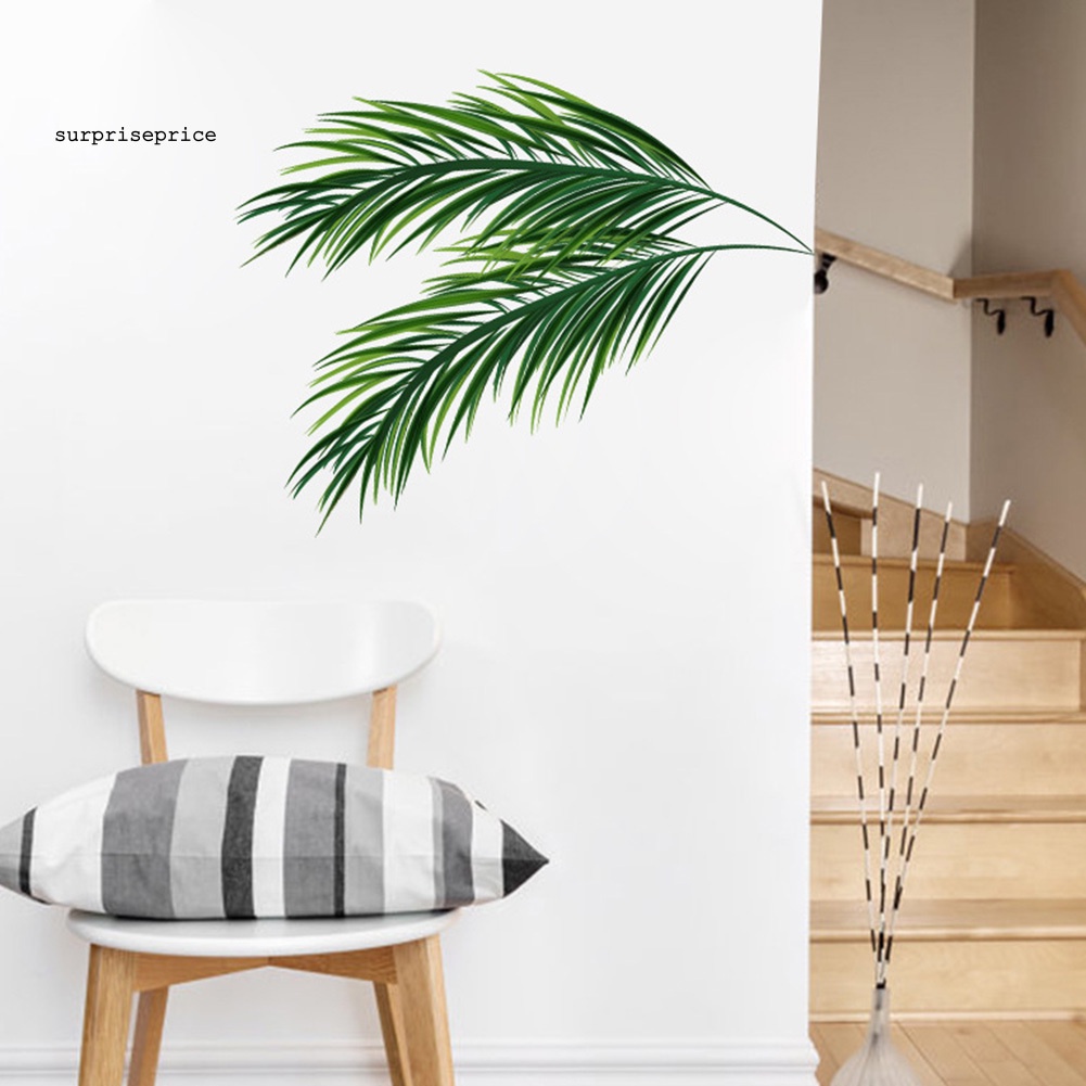 Decal dán tường Họa Tiết Lá Cây Nhiệt Đới Trang Trí Phòng Khách