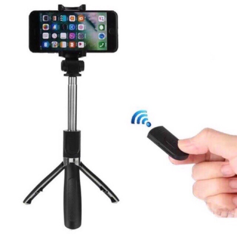 Gậy Tự Sướng Bluetooth Selfie Stick Tripod L01 Có Chân Chụp Ảnh Cao Cấp màu đen