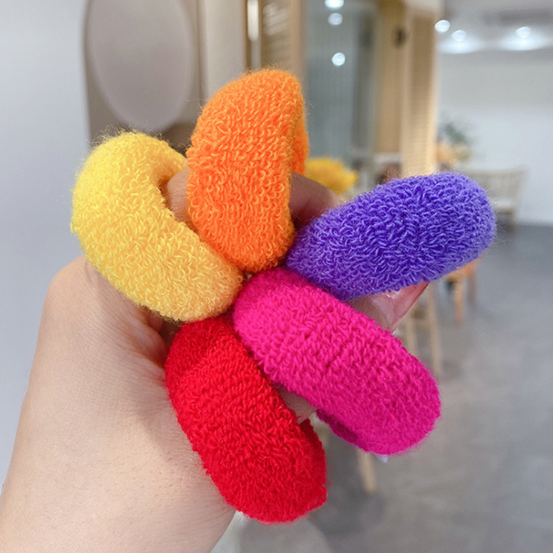 Dây cột tóc đuôi ngựa bằng len co giãn cho nữ thích hợp cho tóc dài &amp; xoăn