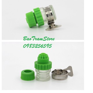 Cut nối nhanh ống nước mềm 14mm với vòi nước để tưới cây