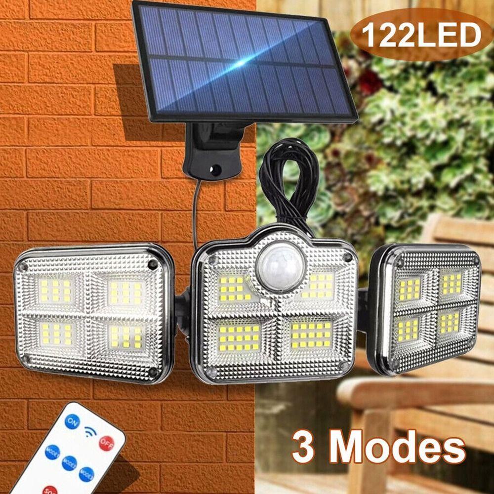 Đèn LED 122 Bóng Năng Lượng Mặt Trời Gắn Tường Trang Trí Sân Vườn