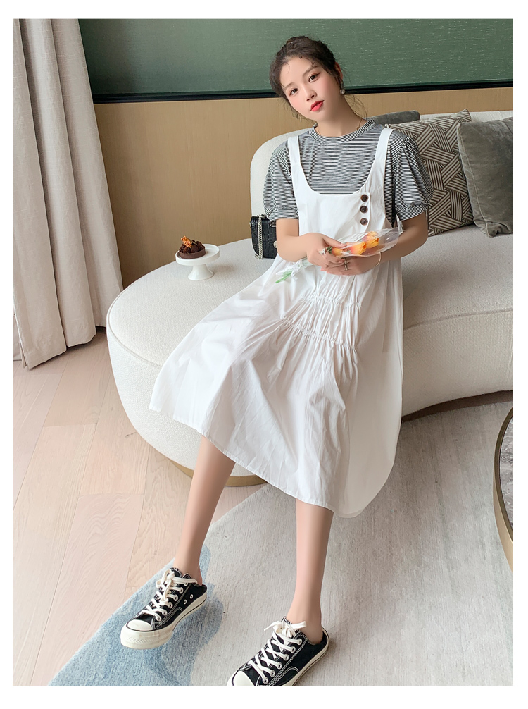 Set 2 Đầm Yếm Vải Cotton Thời Trang Cho Mẹ Bầu