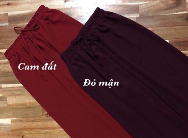 Quần ống rộng vải đũi