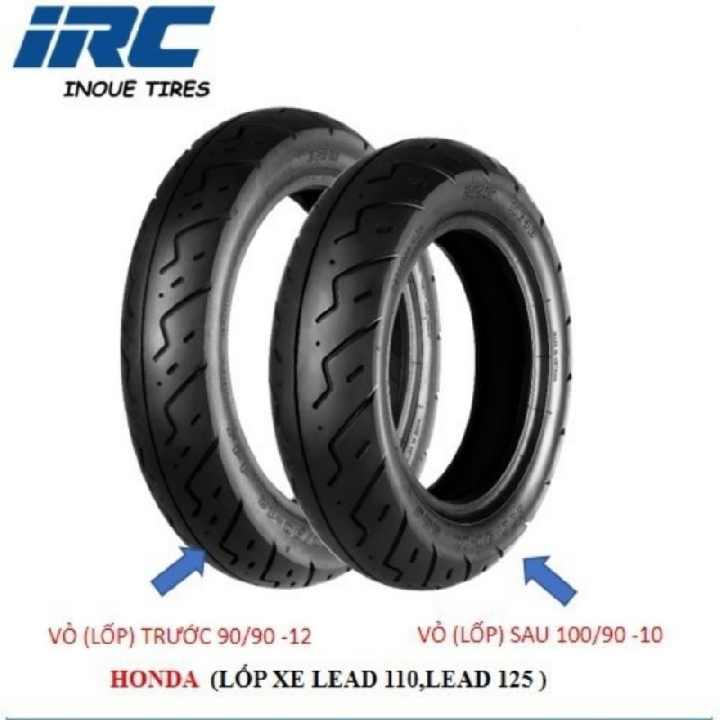 Vỏ (Lốp) Xe Lead 110, Lead 125 Chính Hãng IRC (Lốp Trước Và Lốp Sau)