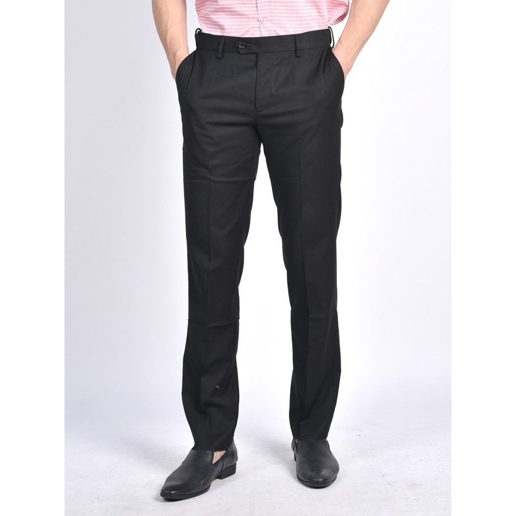 Quần âu owen màu đen regular fit tăng đơ 2 cạp QRT20542