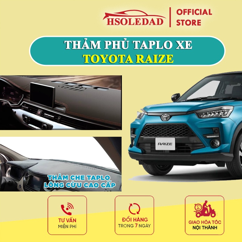 Thảm taplo TOYOTA RAIZE bằng lông Cừu 3 lớp hoặc Da Cacbon