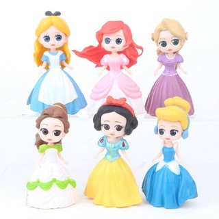 Mô Hình 06 Nhân Vật Các Nàng Công Chúa Disney Có Giá Đỡ Cao 8 cm - Mẫu 01