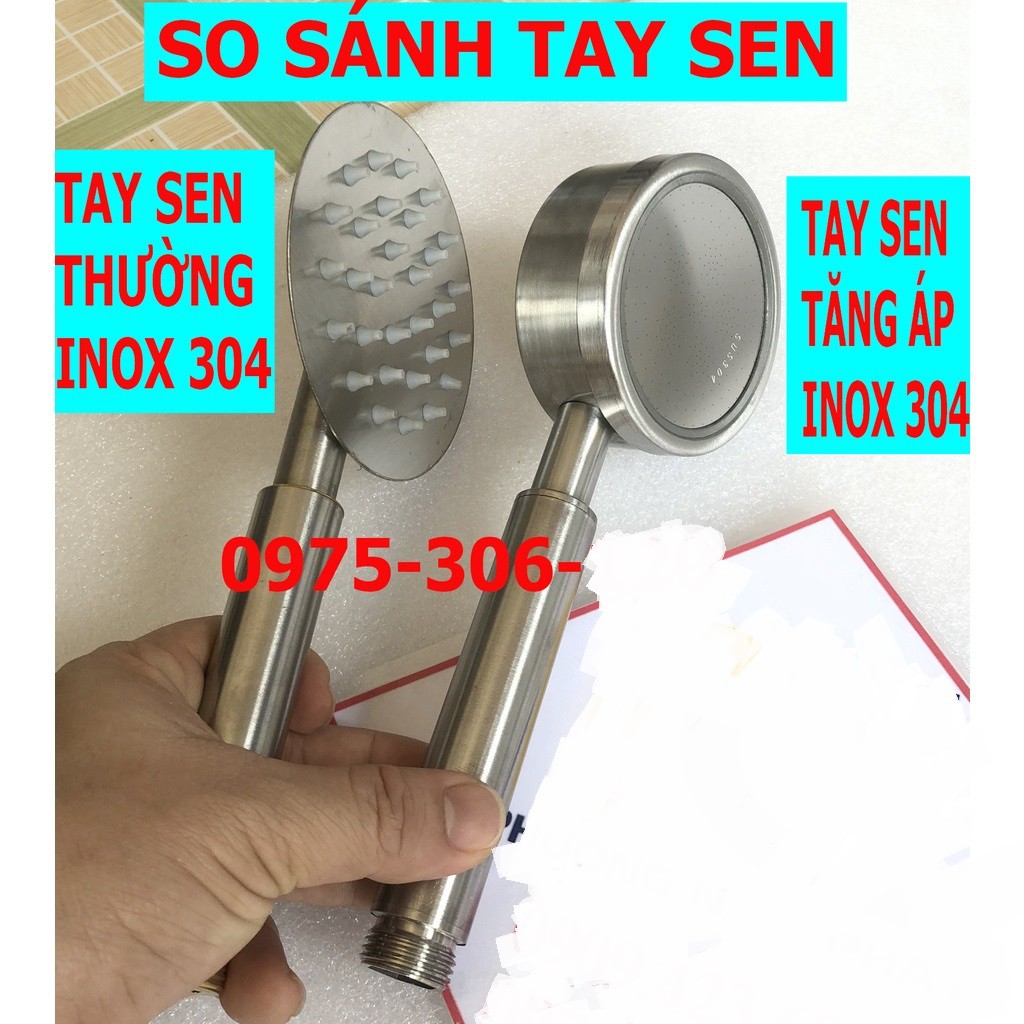 (SEN CÂY TĂNG ÁP NƯỚC MẠNH) Bộ Sen Cây Tắm Đứng Nóng Lạnh INOX 304  và tay sen tắm củ sen hàng đúc