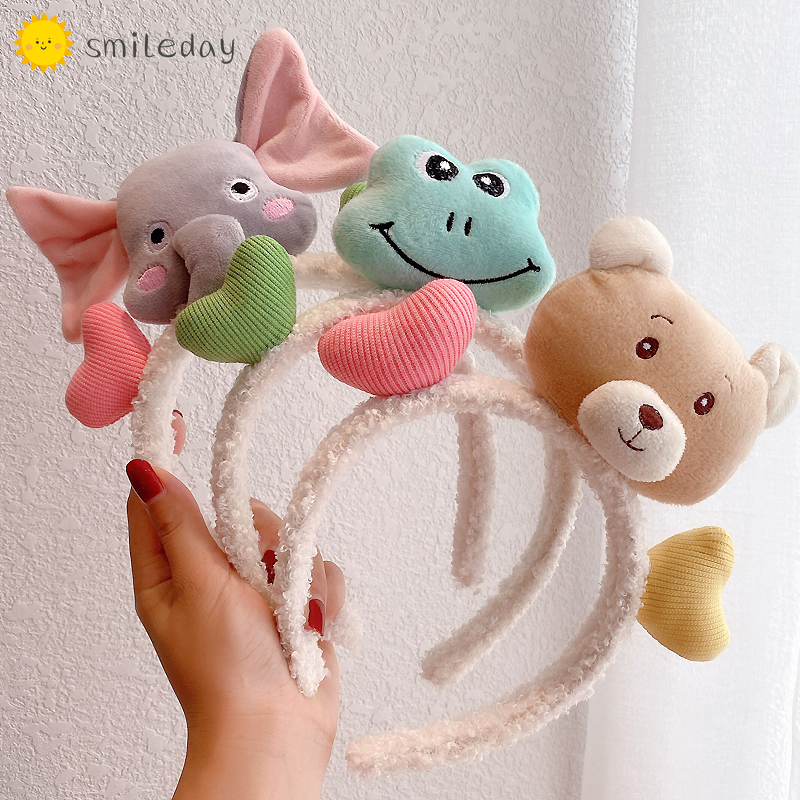 Cài tóc rửa mặt trang trí hình động vật/nơ bướm kiểu hoạt hình thời trang Hàn Quốc dành cho bạn gái