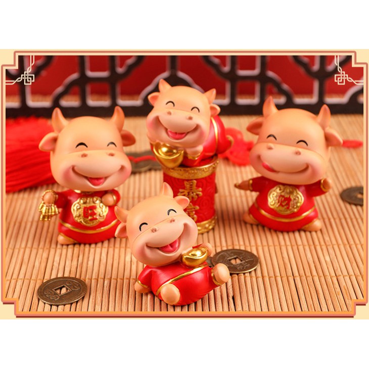 Tượng phật để xe taplo ô tô bình an - tượng trâu phong thủy trang trí bàn đẹp