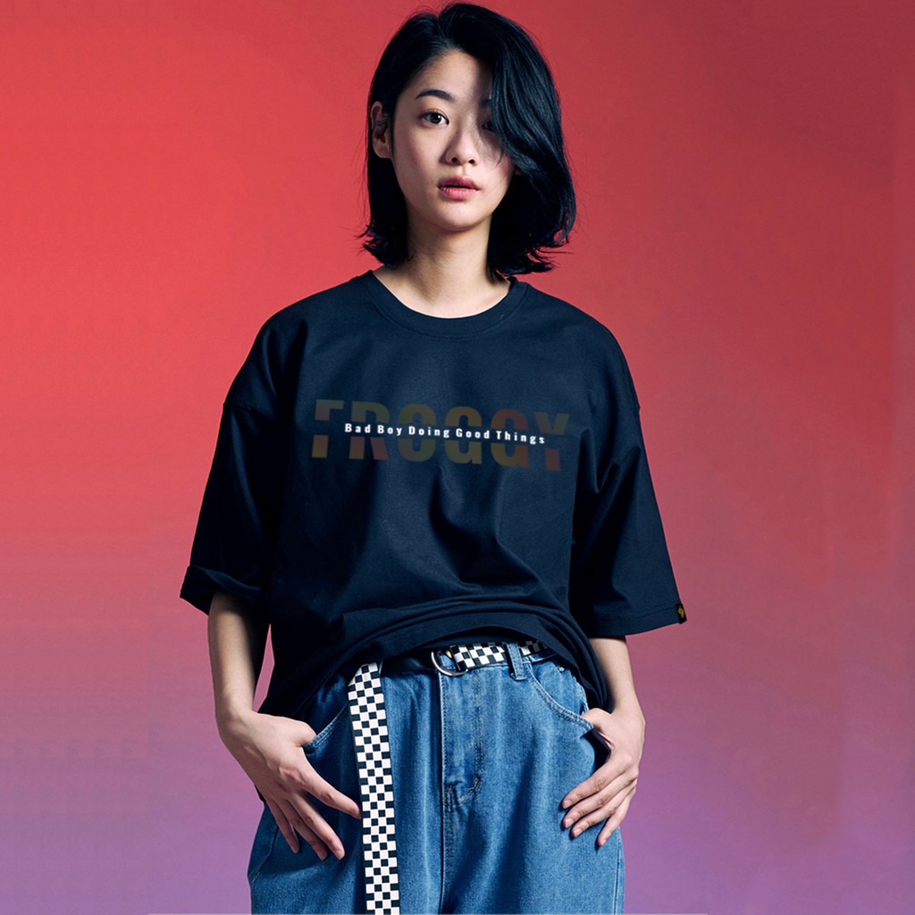 Áo thun tay lỡ FROGGY phông unisex nam nữ cotton cao cấp oversize form rộng hoạ tiết in chữ FROGGY phản quang nhiều màu | BigBuy360 - bigbuy360.vn
