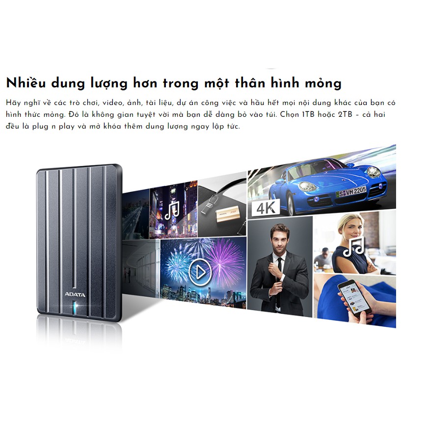 Ổ cứng di động ADATA 2Tb HV660 USB 3.2 Gen 1